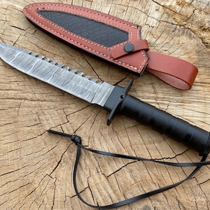 Survival Military Knife Bowie Handmade Damascus edition 14 inches overall