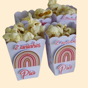 Caixa pipoca personalizada em papel – brinde para festa infantil