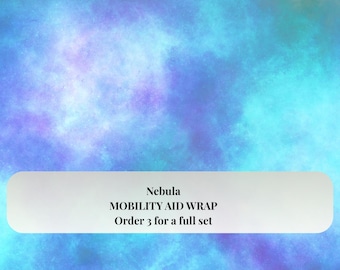 Mobility Aid Decor Wraps | Cane, Walker, Wheelchair | Weatherproof Removable Vinyl | Nebula