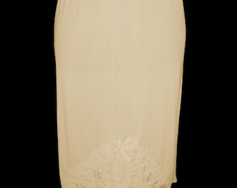 Vintage geborduurde midi-kanten slip