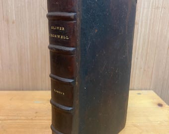 1762 1st edition Life of Oliver Cromwell English Civil War History Harris Leather Book