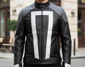 Giacca in pelle Ghost Rider da uomo - Gabriel Luna - Giacca Agents Of Shield