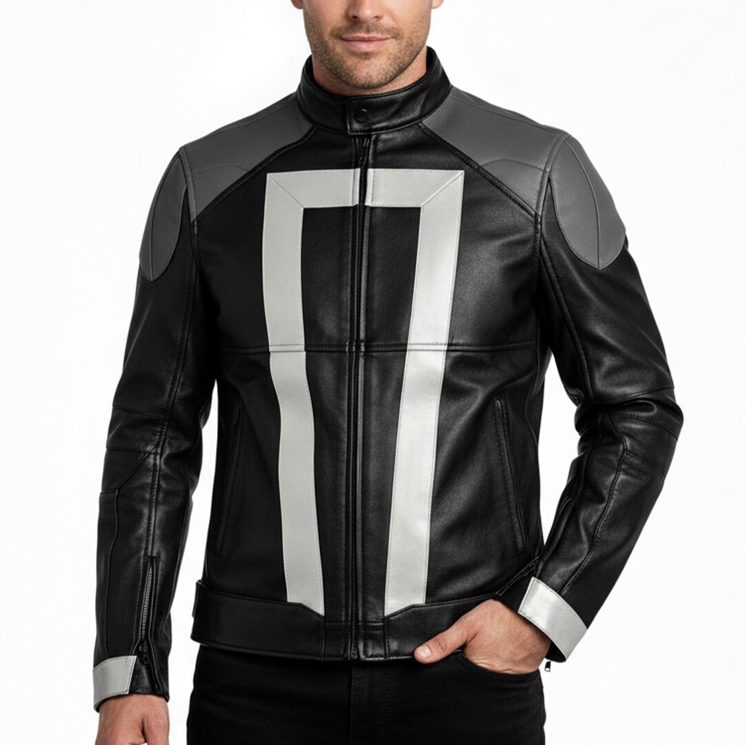 Ghost Rider Jacker Men's Ghost Rider Leather Jacket – Gabriel Luna - Agents of Shield ...
