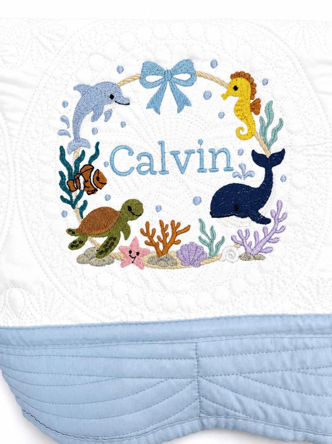 Personalized Ocean Baby Quilt