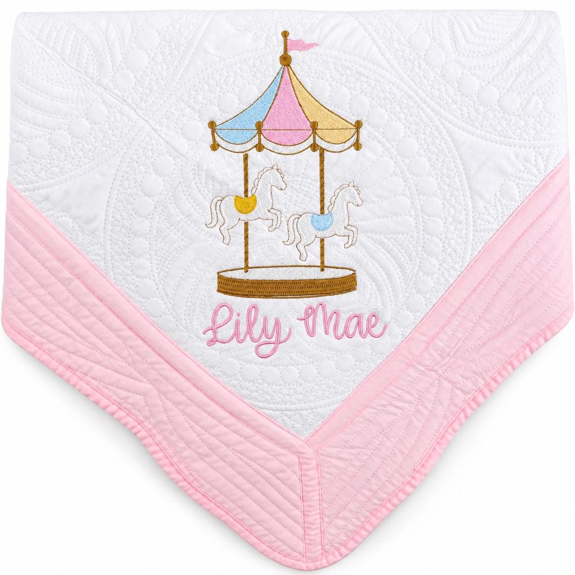 Personalized Carousel Baby Quilt