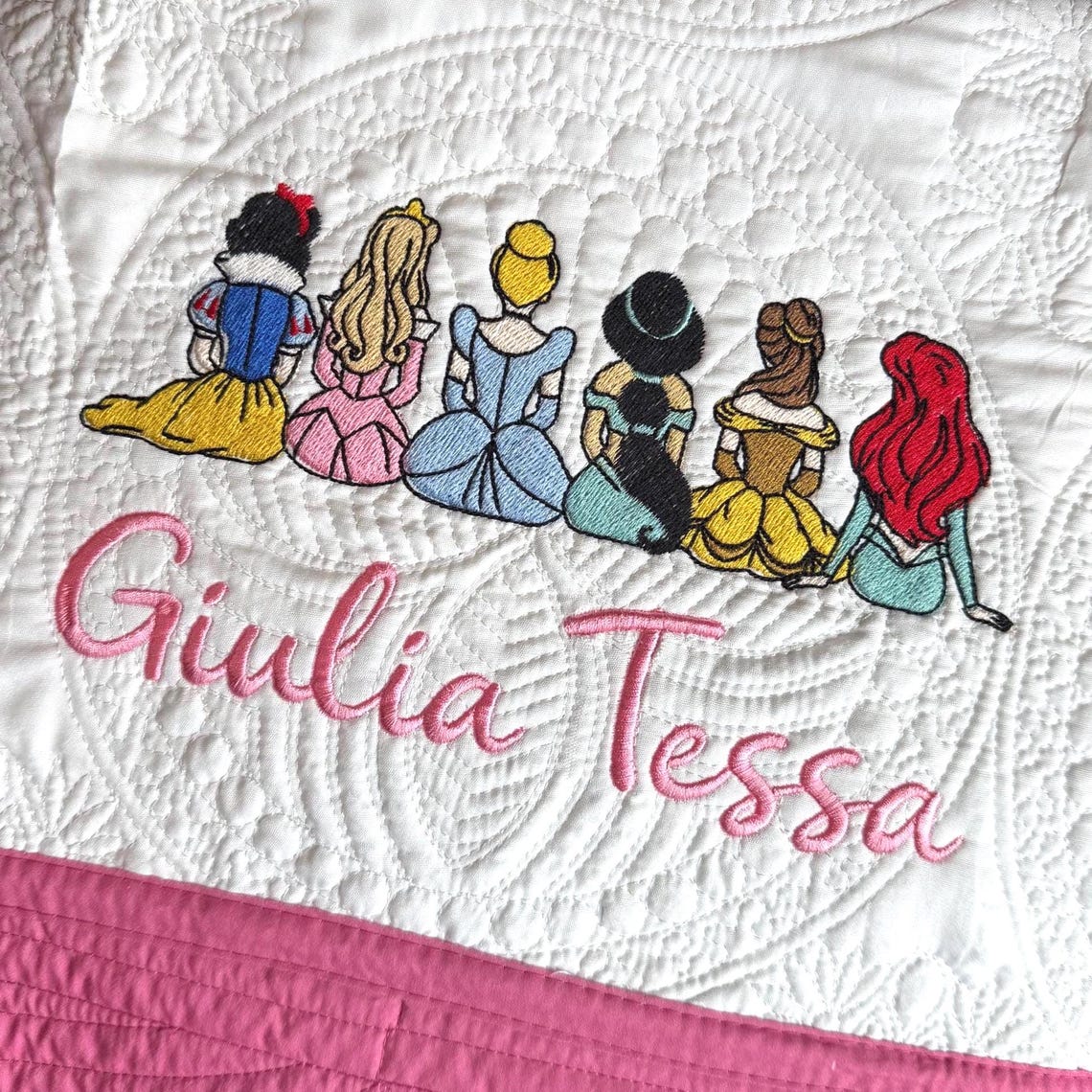 Classic Princess Monogram Baby Quilt