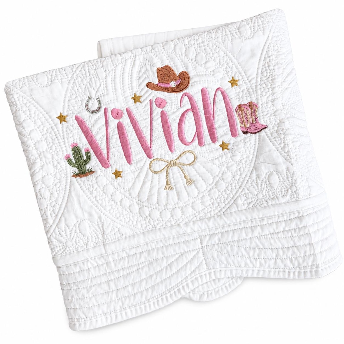 Personalized Cowgirl Baby Quilt
