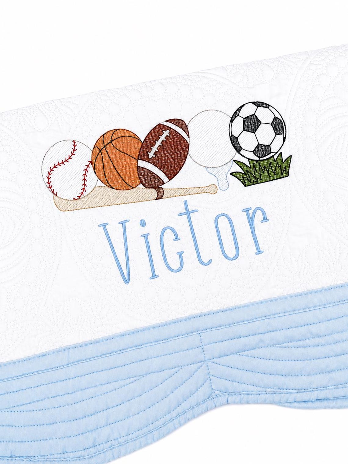 Personalized Sports Baby Quilt