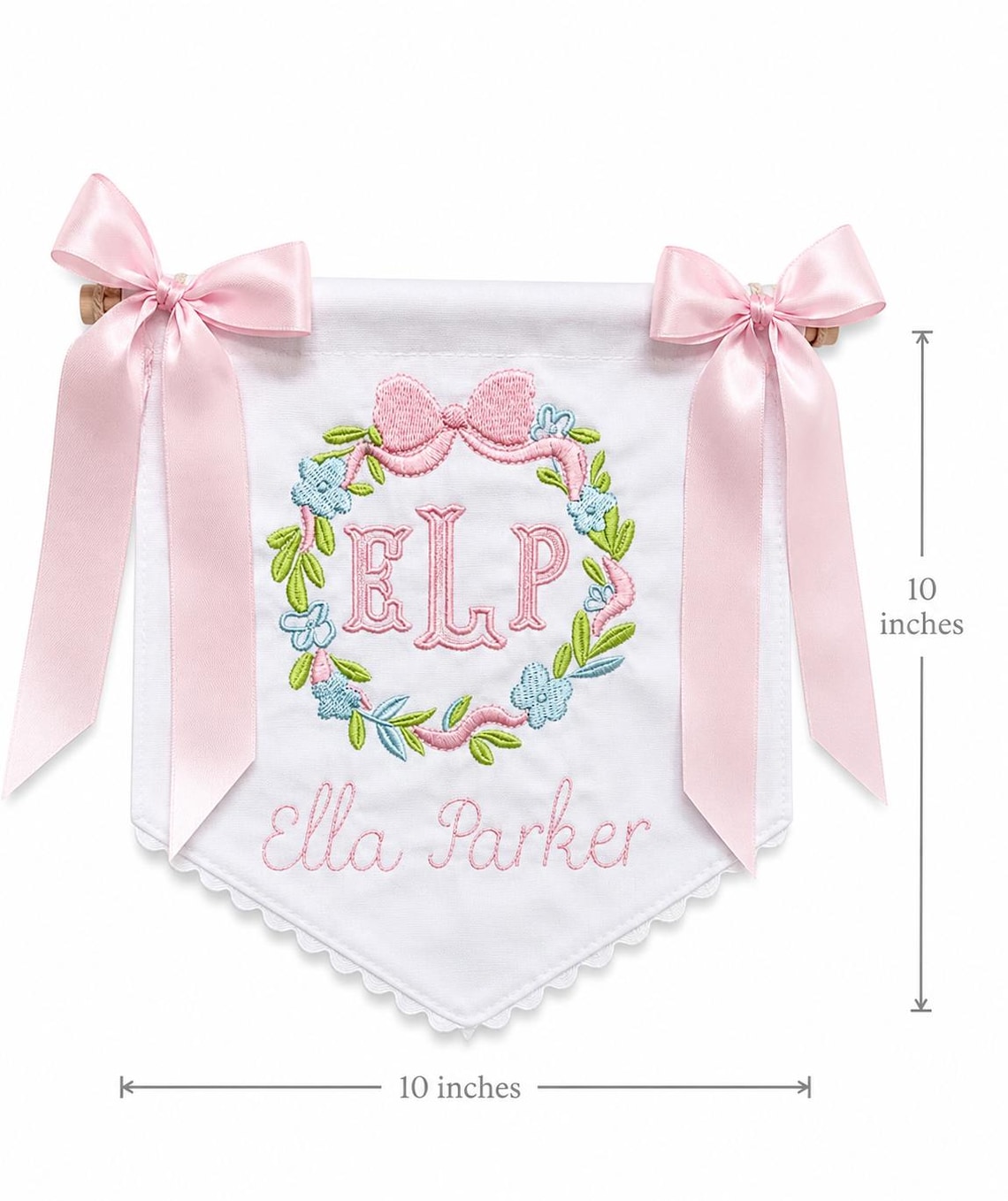 Personalized Classic Floral Baby Name Banner