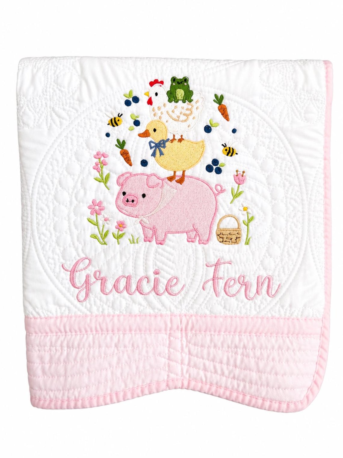 Personalized Farm Animal Baby Quilt