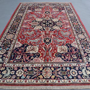 Kazak-Style Hand-Knotted Caucasian Wool Rug - 6.9x4.3 Ft Geometric Area Medallion Carpet –Afghan Tribal Rug/ Rug For Living Room & Bedroom