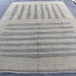 10.10x8.3 Ft Gabbeh Rug/ Afghan Hand-Made High Pile Wool Rug/ Oriental Afghan Tribal Rug/ Modern Gabbeh Style Rug/ Bedroom, Living Room Rug