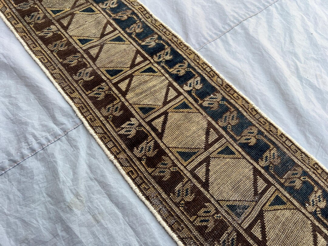 Vintage Afghan Wool Runner Rug, 3x2 Elephant Foot Tribal Design - Etsy