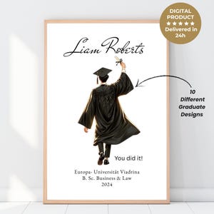 Personalisiertes Graduation Poster Geschenk |Bachelor, Master, Ausbildung, Studium, Abschluss Graduierung Poster | Graduation Gift | Digital