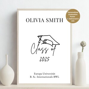 Graduation Poster PDF personalisiert | Bachelor Master Geschenk | Graduierung Abschluss Poster A4 A5 | Graduation Gift Digital Download