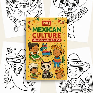 Mi cultura mexicana – Libro para colorear para niños (PDF imprimible)