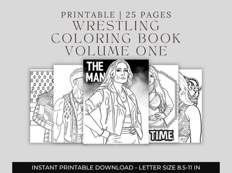 Wrestling Coloring Book | WWE | Printable Book - Etsy