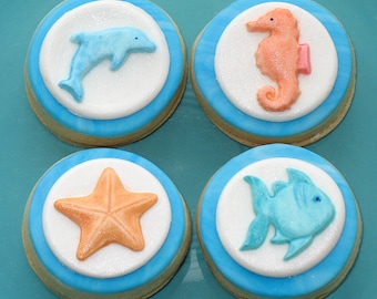 Under The Sea Petite Sandwich Cookies - One Dozen