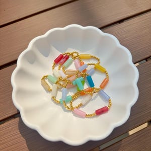 beaded bracelet - handmade - chunky jewelry - stackable bracelets - eclectic colors - gold jewelry - statement bracelet - unique bracelet