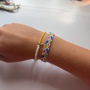 friendship bracelet with beaded bracelet