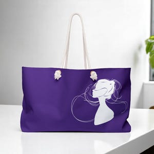 Personalized Purple Weekender Bag: Stylish Travel Tote, Gym Bag
