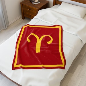Aries Zodiac Velveteen Throw Blanket: Astrology Home Decor Gift