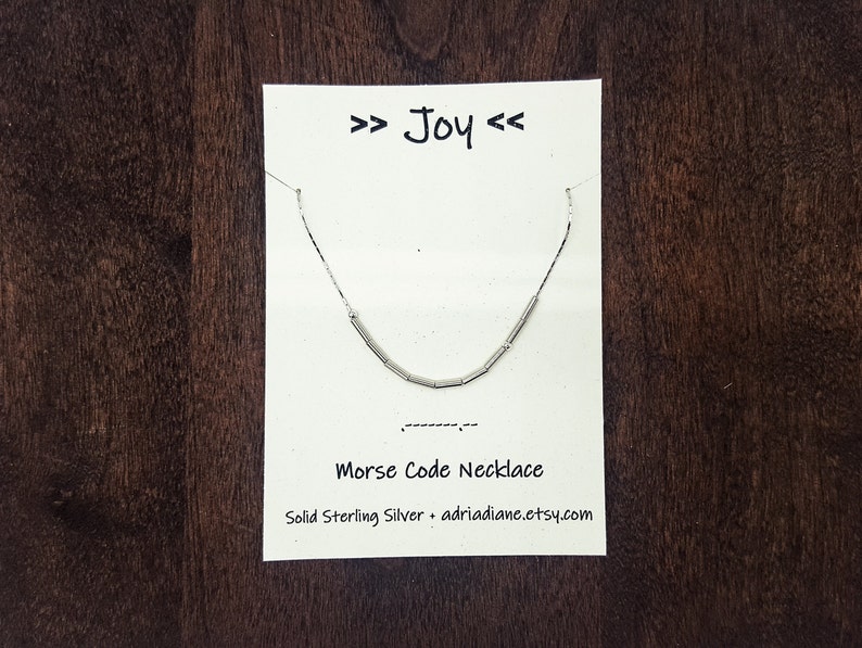Morse Code Necklace in Sterling Silver 18 JOY