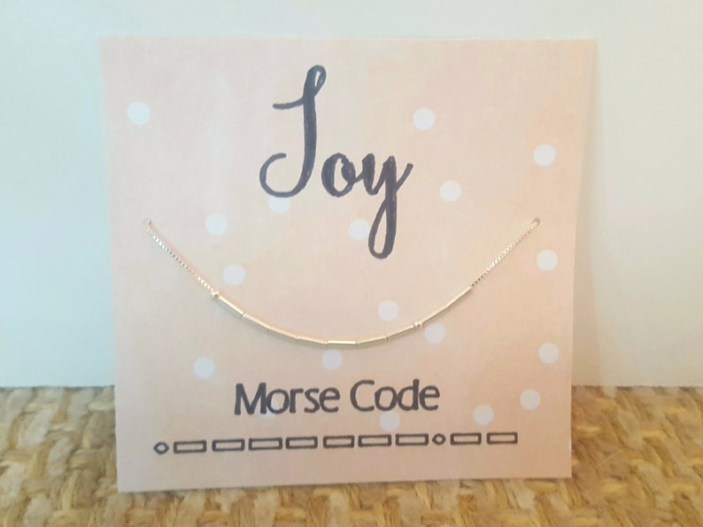 Morse Code Necklace in Sterling Silver 18 JOY