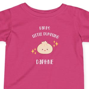 Mama&#39;s Papa&#39;s Little Dumpling Asian Food Tee | Cute Funny Infant Toddler Jersey Shirt Custom Name | Baby Shower Gift | Dim Sum Lover Outfit