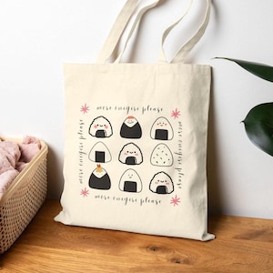 Japanese Onigiri Canvas Tote Bag, 