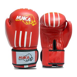 Guantes de boxeo de cuero genuino: entrenamiento profesional, muay thai, MMA