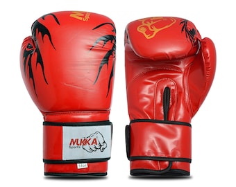Premium Leather Boxing Gloves – Training & Sparring Gloves, MMA Muay Thai Kickboxing Gloves for Men Women Fight Gear