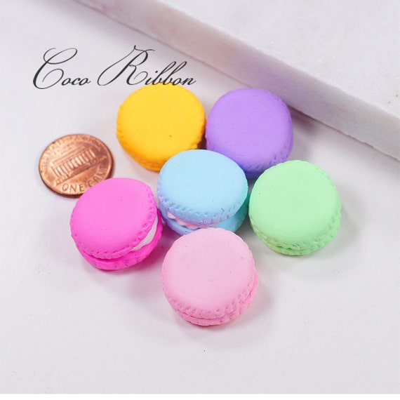 23mm 12pcs Polymer Clay Miniature Macaron Sweet Treat Flatback | Etsy
