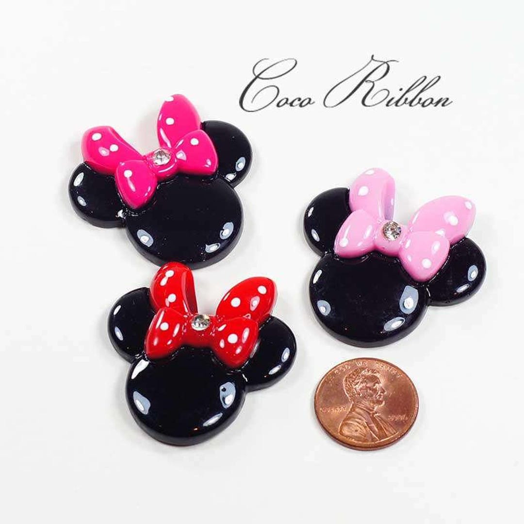 36mm 6 Pieces Large Rhinestone Polka Dot Bow Minnie Mouse - Etsy