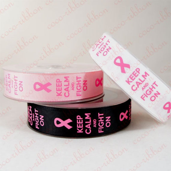 Grosgrain Breast Cancer Find a Cure Ribbon 7//8/" 22mm