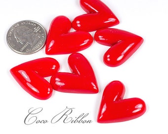 12pcs 22mm Red Valentine Heart Flatback Resin Cabochons Diy Phone case Deco C27