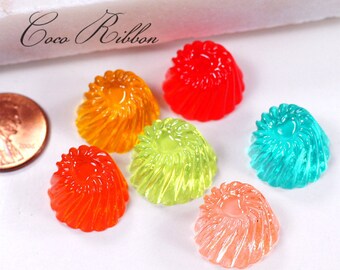 18mm 12pcs Mixed Fake Swirl Candy Sweet Jelly Flatback Cabochons C16