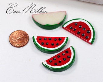 12 Pieces Watermelon 34mm Large Sweet Watermelon Flatback Resin Cabochons G02