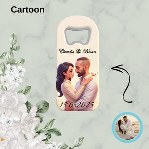 Recuerdos de boda personalizados, imán abridor de botellas personalizado para invitados al por mayor, estilo boceto de acuarela a partir de una foto, regalos únicos