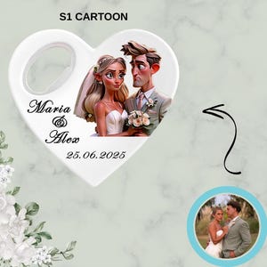 Recuerdos de boda personalizados, imán abridor de botellas personalizado para invitados al por mayor, regalos únicos con estilo de boceto de acuarela.
