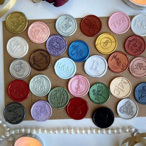 Custom Wax Seal Stickers with Self-Adhesive, Monogram Wax Seals, Handmade Wax Seals for Wedding invitation, Logo Wax Seals