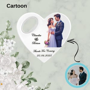 Recuerdos de boda personalizados, imán abridor de botellas personalizado para invitados al por mayor, estilo boceto de acuarela a partir de una foto, regalos únicos