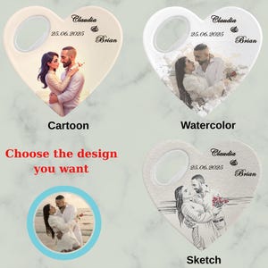 Recuerdos de boda personalizados, imán abridor de botellas personalizado para invitados al por mayor, estilo boceto de acuarela a partir de una foto, regalos únicos