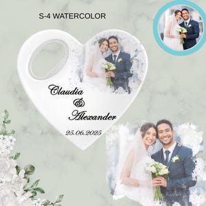 Recuerdos de boda personalizados, imán abridor de botellas personalizado para invitados al por mayor, regalos únicos con estilo de boceto de acuarela.