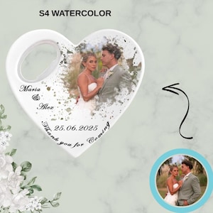 Recuerdos de boda personalizados, imán abridor de botellas personalizado para invitados al por mayor, regalos únicos con estilo de boceto de acuarela.