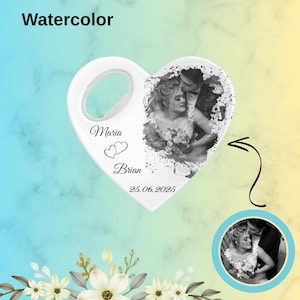 Recuerdos de boda personalizados, imán abridor de botellas personalizado para invitados al por mayor, estilo boceto de acuarela a partir de una foto, regalos únicos