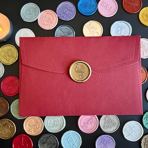 Custom Wax Seal Stickers with Self-Adhesive, Monogram Wax Seals, Handmade Wax Seals for Wedding invitation, Logo Wax Seals