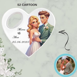 Recuerdos de boda personalizados, imán abridor de botellas personalizado para invitados al por mayor, regalos únicos con estilo de boceto de acuarela.