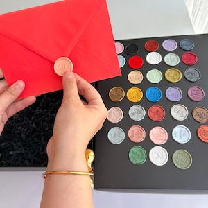 Custom Wax Seal Stickers with Self-Adhesive, Monogram Wax Seals, Handmade Wax Seals for Wedding invitation, Logo Wax Seals