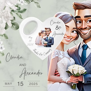 Recuerdos de boda personalizados, imán abridor de botellas personalizado para invitados al por mayor, regalos únicos con estilo de boceto de acuarela.